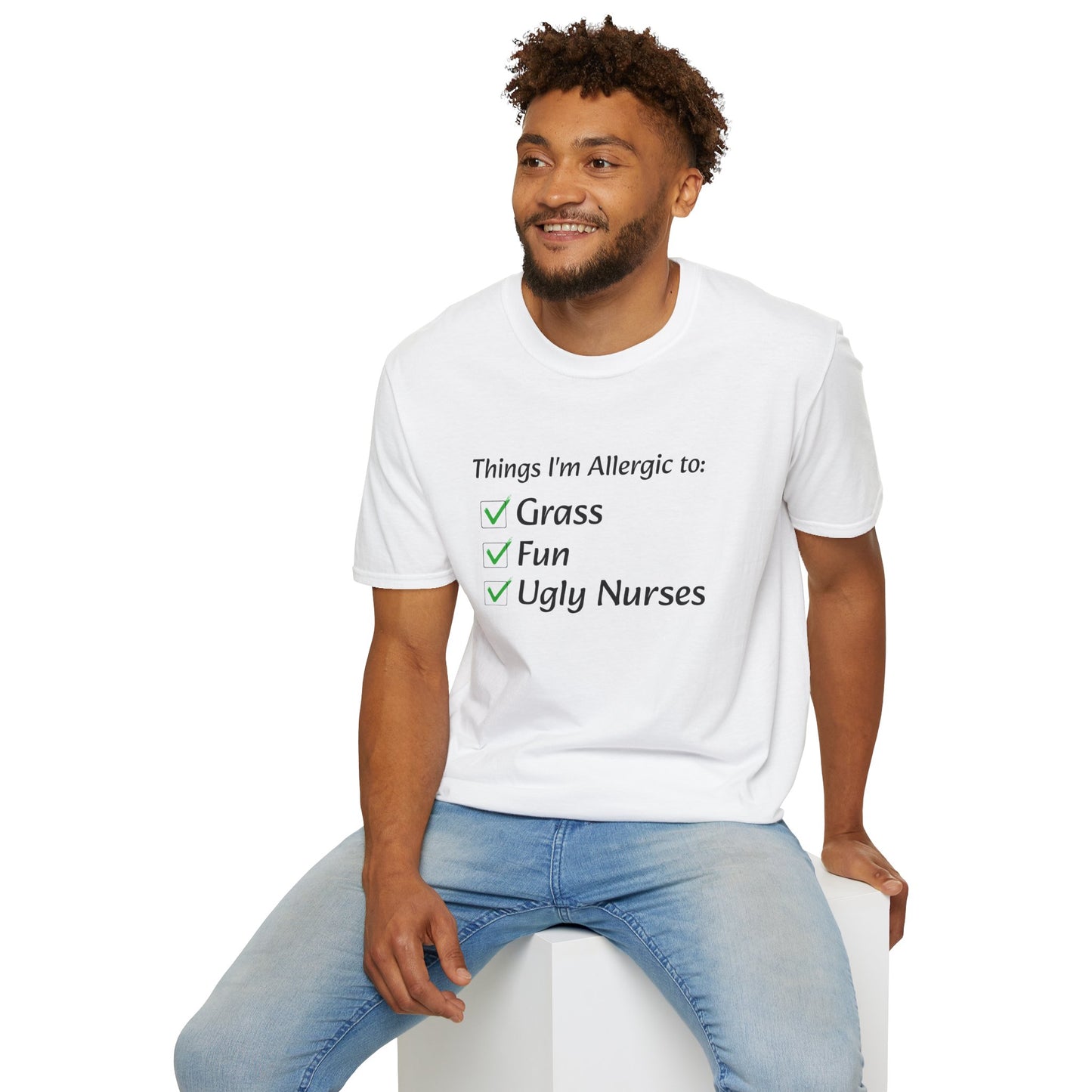 Allergic Allergy Funny Unisex Softstyle T-Shirt