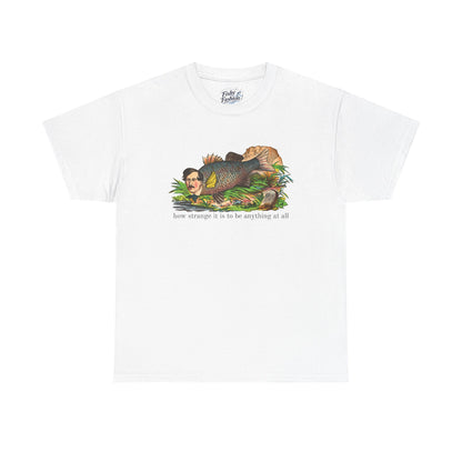 "how strange" fish tee