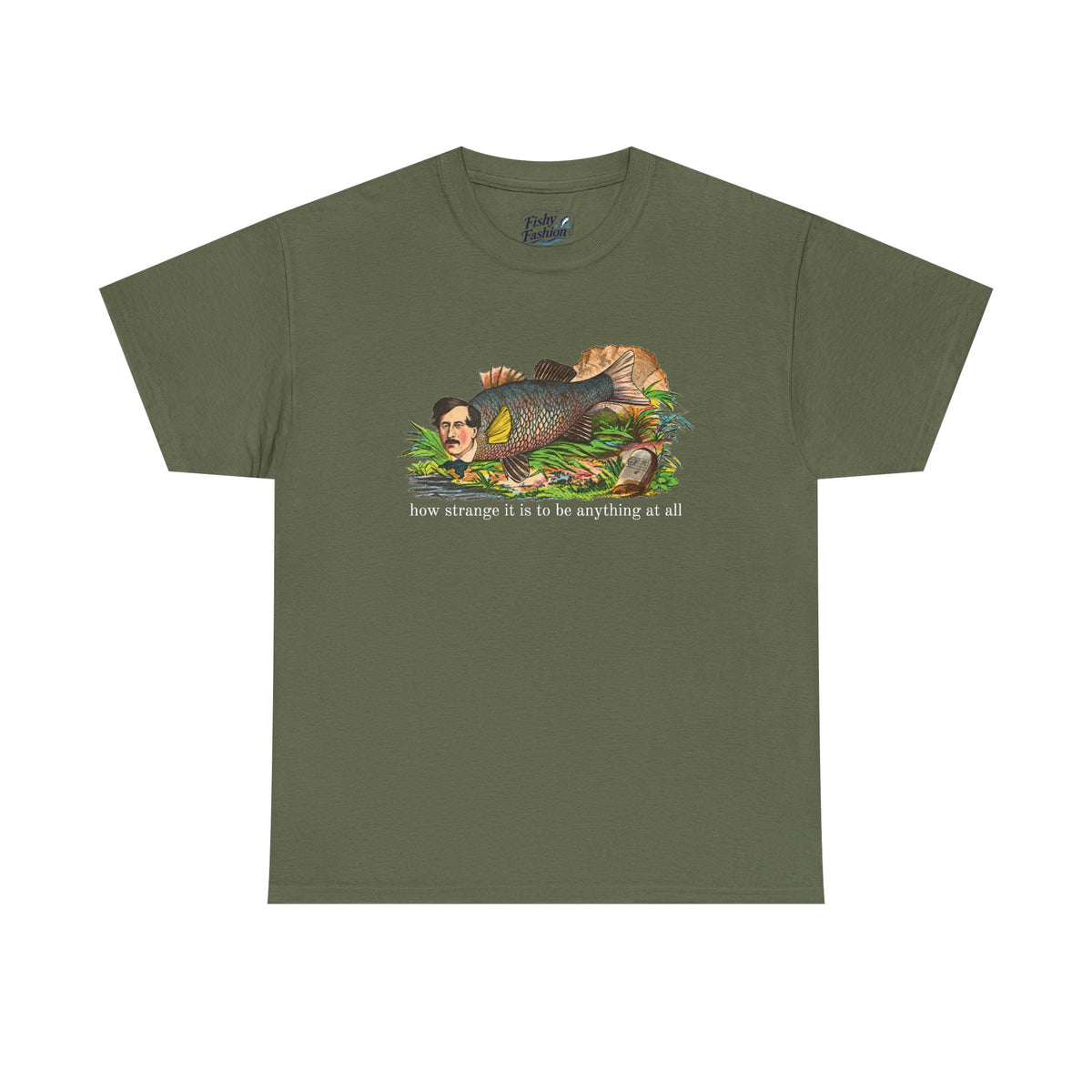 "how strange" fish tee