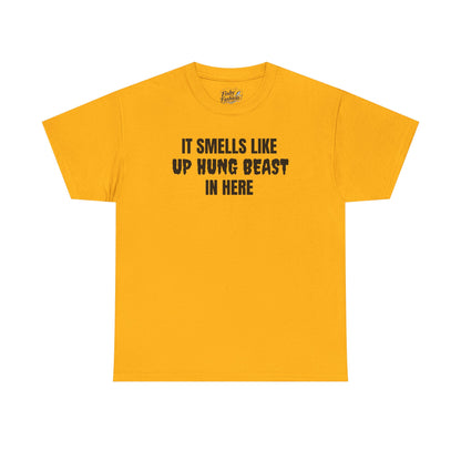 "up hung beast" tee