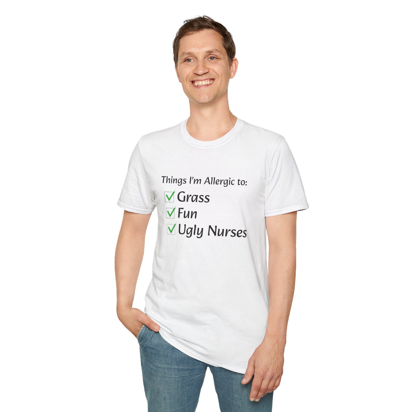 Allergic Allergy Funny Unisex Softstyle T-Shirt