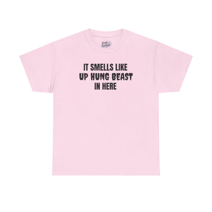 "up hung beast" tee